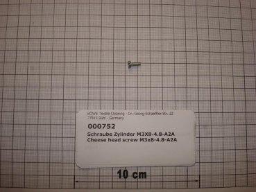 Cylinder screw DIN84,M3x8mm,4.8,galvanized