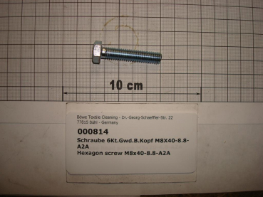 Hexagon screw DIN933,M8x40mm,8.8,galvanized
