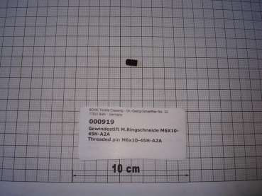 Threaded pin,DIN916,M6x10mm,45H,galvanized