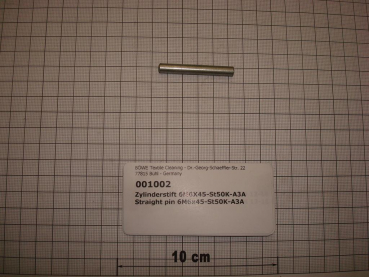 Cylindrical pin,M6x45mm,galvanized