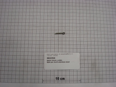 Split pin,3x15mm,1.4301 stainless steel,DIN94