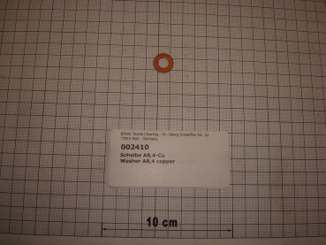 Copper sealing ring,8,4x16x1,6mm,DIN125