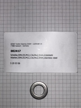 Washer,DIN125,M12,13x24x2,5mm,stainless steel