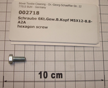 Hexagon screw DIN933,M5x12mm,8.8,galvanized