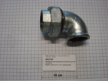 Elbow union,96V40,I/I,1 1/2",conical sealing,galvanized