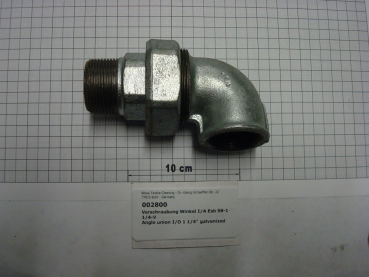 Elbow union,98V32,I/O,1 1/4",conical sealing,galvanized