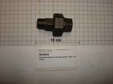 Screw connection,I/O,conical sealing,341S15,1/2",black