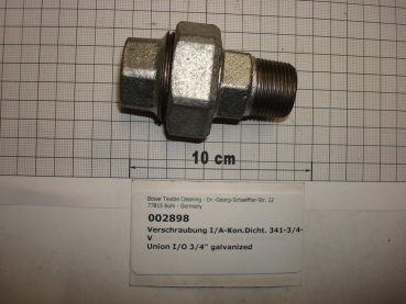 Screw connection,I/O,conical sealing,341V20,3/4",galvanized