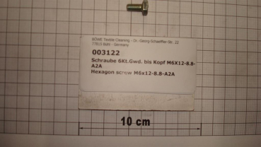 Hexagon screw M6x12, A2A