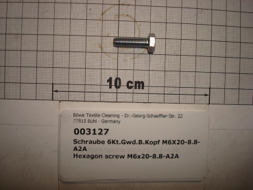 Hexagon screw DIN933,M6x20mm,8.8,galvanized