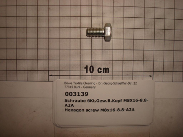 Hexagon screw DIN933,M8x16mm,8.8,galvanized