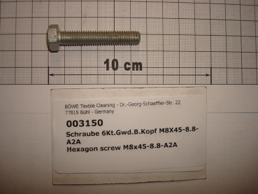 Hexagon screw DIN933,M8x45mm,8.8,galvanized