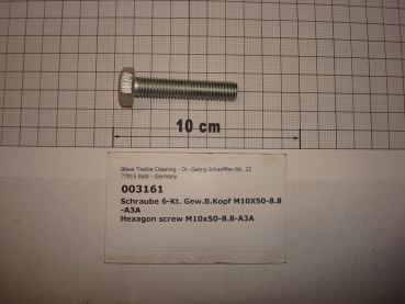 Hexagon screw DIN933,M10x50mm,8.8,galvanized