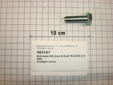 Hexagon screw DIN933,M12x35mm,stainless steel