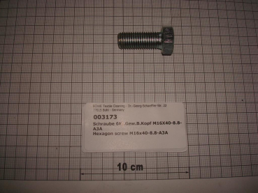 Hexagon screw DIN933,M16x40mm,8.8,galvanized