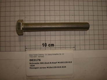 Hexagon screw DIN933,M16x120mm,8.8,galvanized