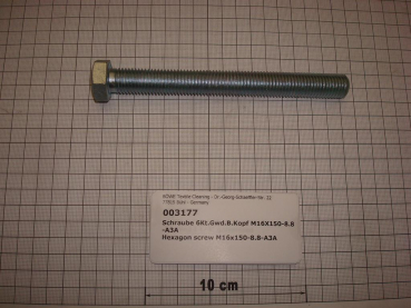 Hexagon screw DIN933,M16x150mm,8.8,galvanized
