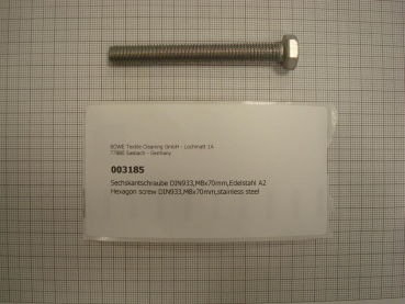 Hexagon screw DIN933,M8x70mm,8.8, galvanized
