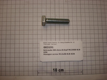 Hexagon screw DIN933,M12x50mm,8.8,galvanized