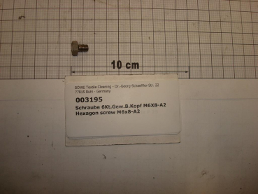 Hexagon screw DIN933,M6x8mm,A2 stainless steel