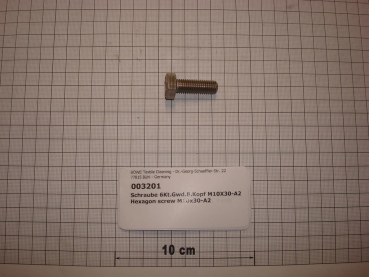 Hexagon screw DIN933,M10x30mm,A2 stainless steel