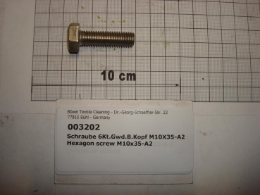 Hexagon screw DIN933,M10x35mm,A2 stainless steel