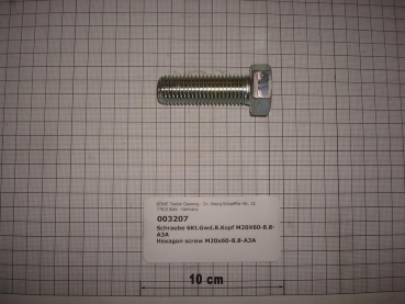 Hexagon screw DIN933,M20x60mm,8.8,galvanized