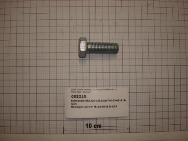 Hexagon screw DIN933,M16x45mm,8.8,galvanized