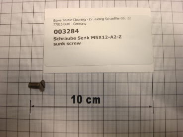 Countersunk screw M5x12-A2-Z, stainless steel
