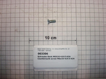 Countersink screw,DIN963,M6x16mm,4.8,galvanized