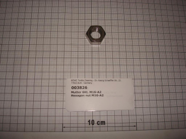 Hexagon nut,DIN934,M16,A2 stainless steel