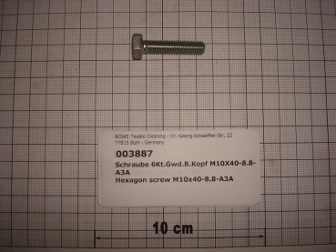 Hexagon screw DIN933,M10x40mm,8.8,galvanized