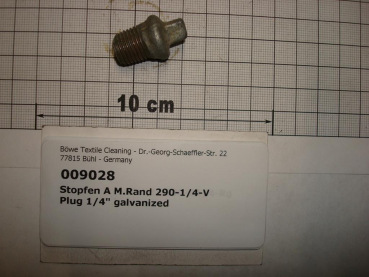 Plug,290V08,1/4",galvanized