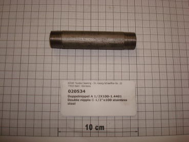 Double nipple,NIPV4A1510,1/2"x100mm,stainless steel