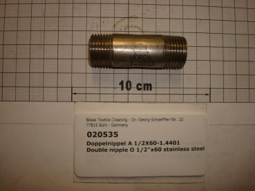 Double nipple,NIPV4A1506,1/2"x60mm,stainless steel