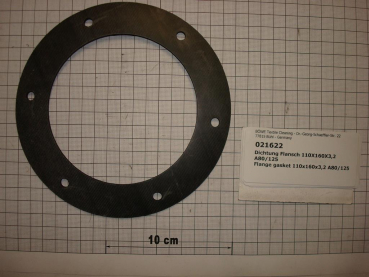 Gasket,round,110x160x3,2mm,6-holes,A80,A125