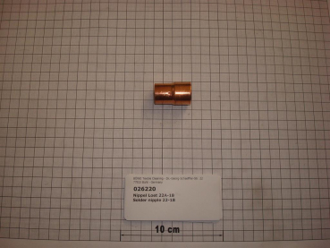 Solder nipple,22a-18mm,copper,DIN2863,Nr.5243