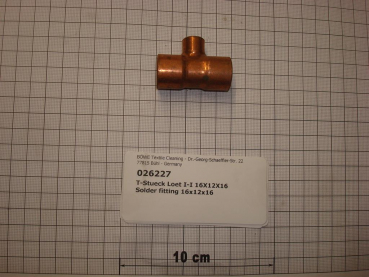 Solder T-piece,I/I,reduced,16x12x16mm,copper,DIN2861,Nr.5130