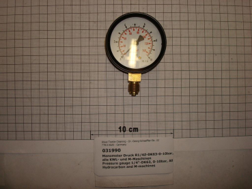 Pressure gauge 1/4", 0-10 bar