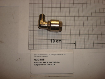 Elbow union,1/4"x12mm,brass