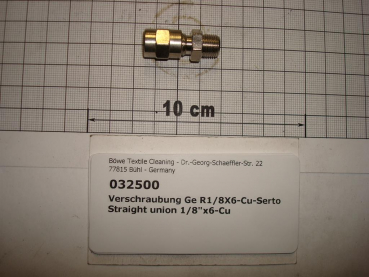 Compressed air connector straight, screw in 1/8" x 6
