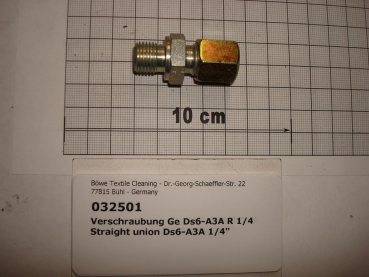 Screw connection,straight,1/4"x6mm,galvanized,AG