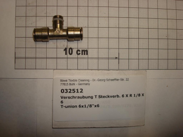 T-plug connector,6x1/8"x6mm,brass