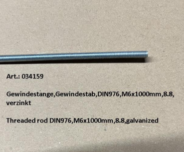 Threaded rod DIN976,M6x1000mm,8.8,galvanized