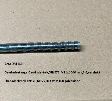 Threaded rod DIN976,M12x1000mm,8.8,galvanized