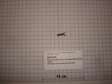 Hexagon screw DIN933,M5x16mm,8.8,galvanized
