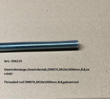 Threaded rod DIN976,M10x1000mm,8.8,galvanized
