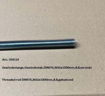 Threaded rod DIN976,M16x1000mm,8.8,galvanized