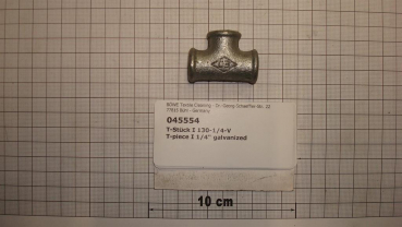T-piece,130V08,1/4",galvanized