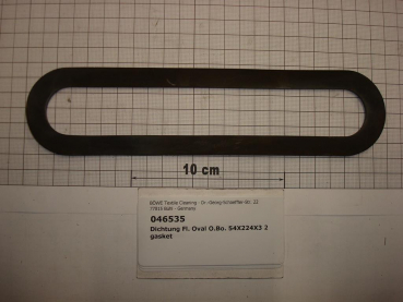 Gasket,oval,54x224x3,2mm,without bore,SI150